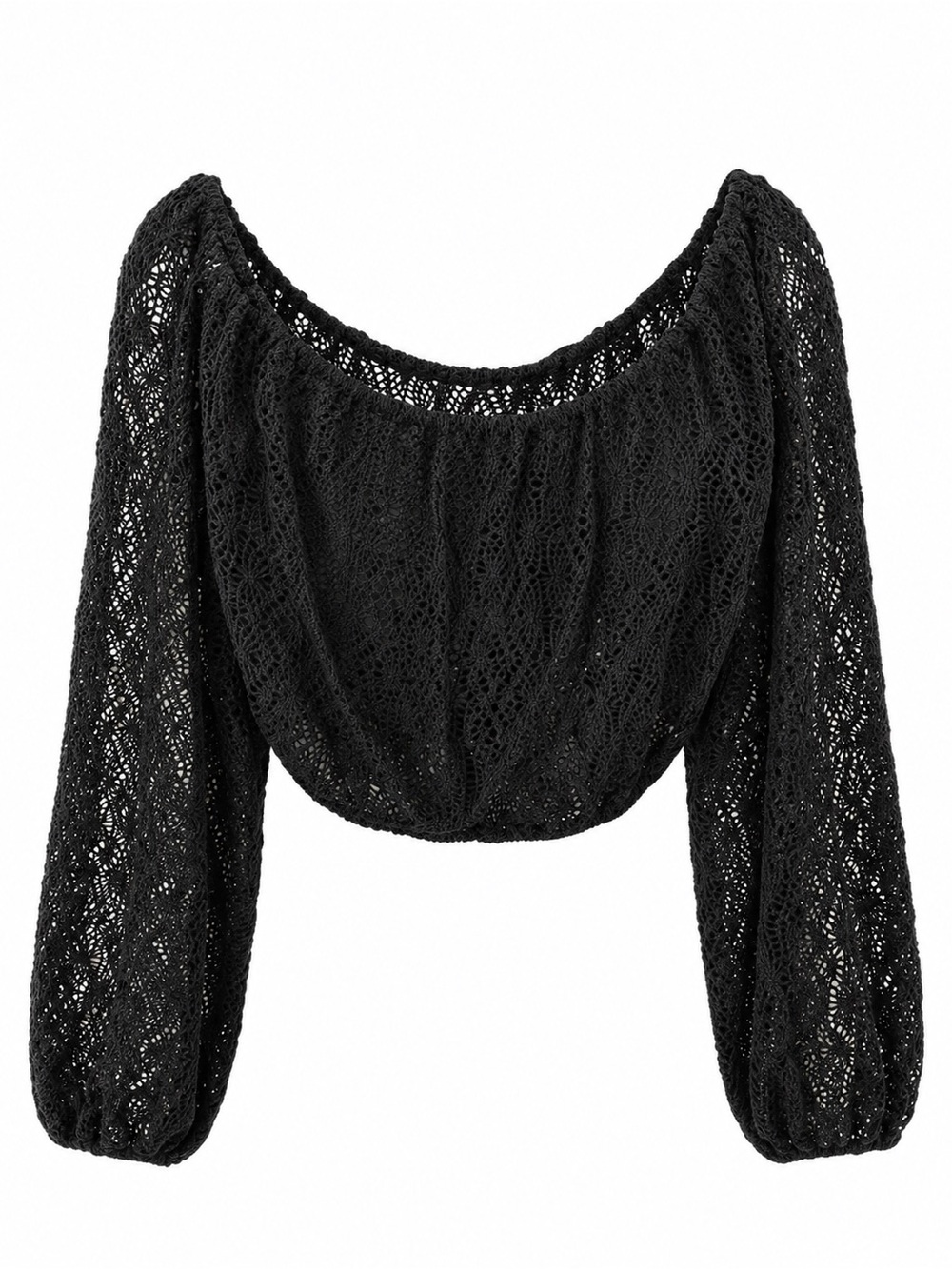 Lovewave Black Crochet Mesh BoHo Top — NWT — Size M